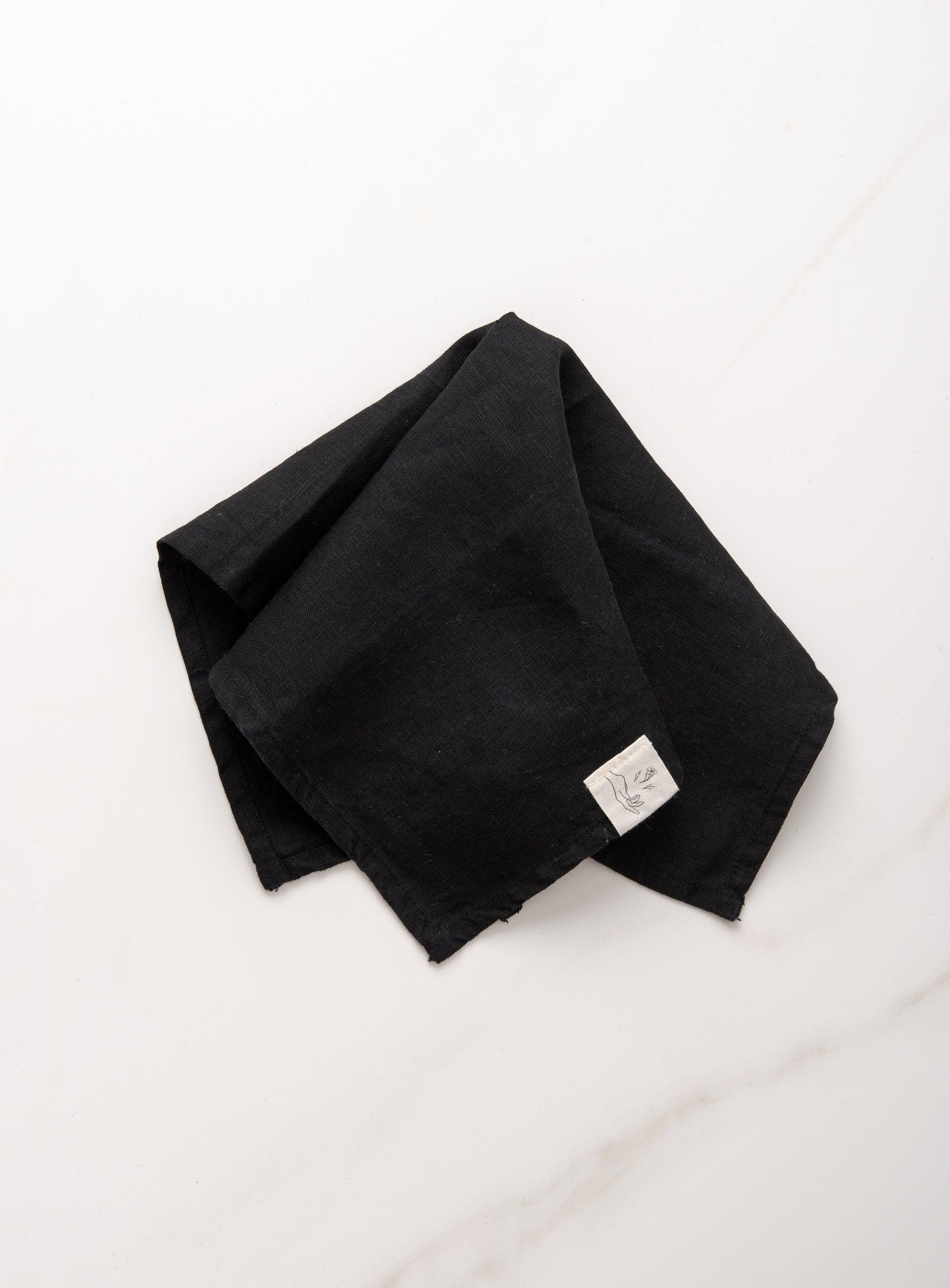 Set of 2 Linen Napkins - Black - Confetti Mill