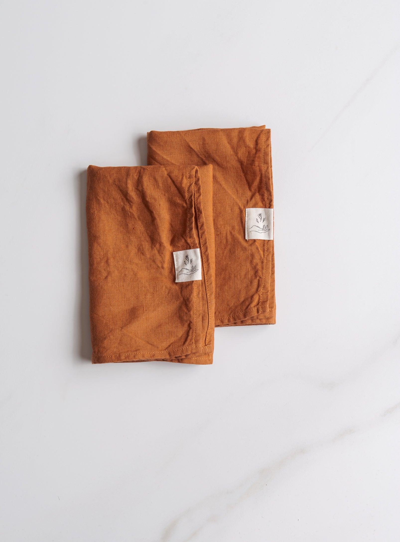Set of 2 Linen Napkins - Burnt orange - Confetti Mill