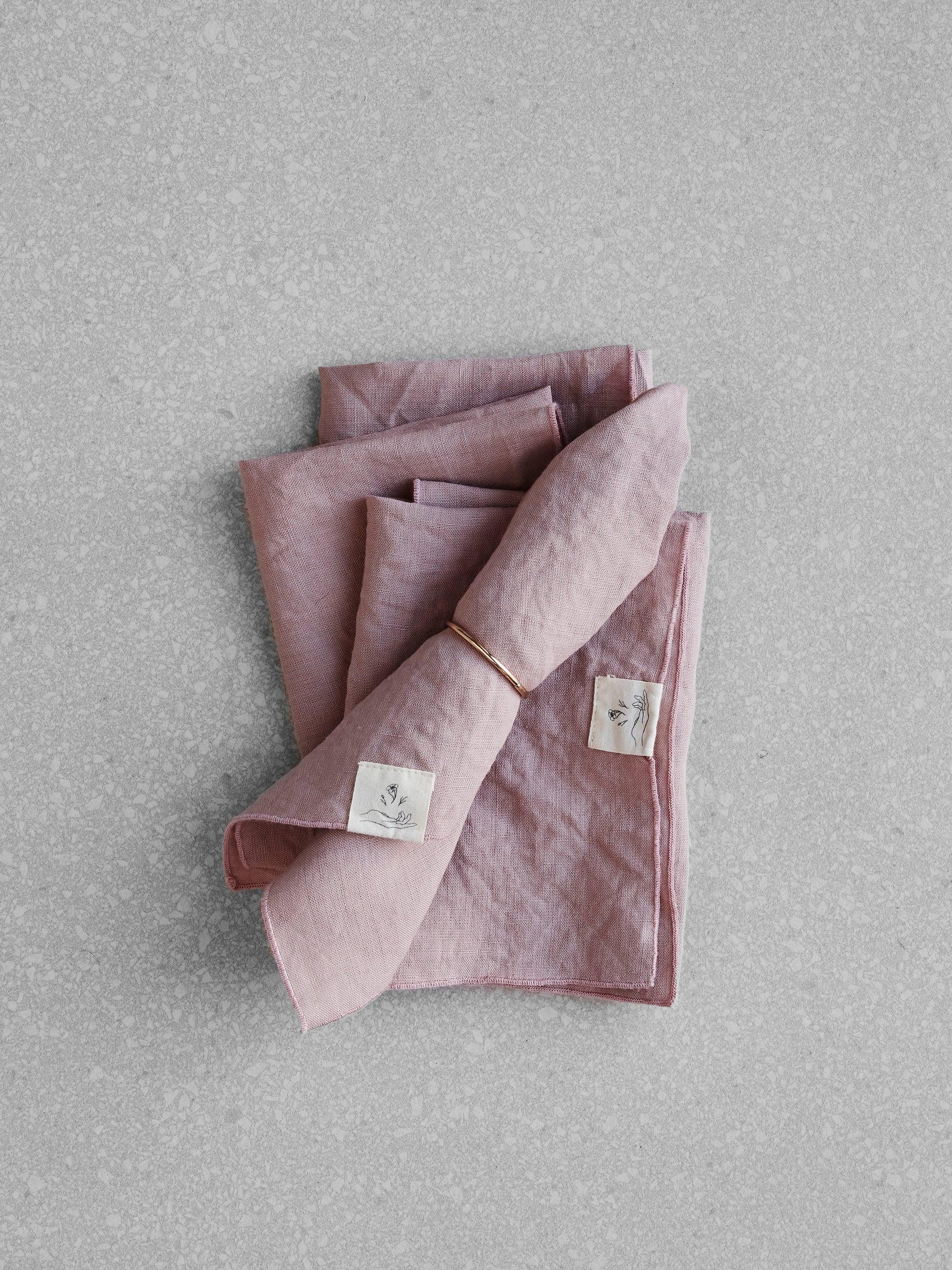 Dusty rose linen napkin set