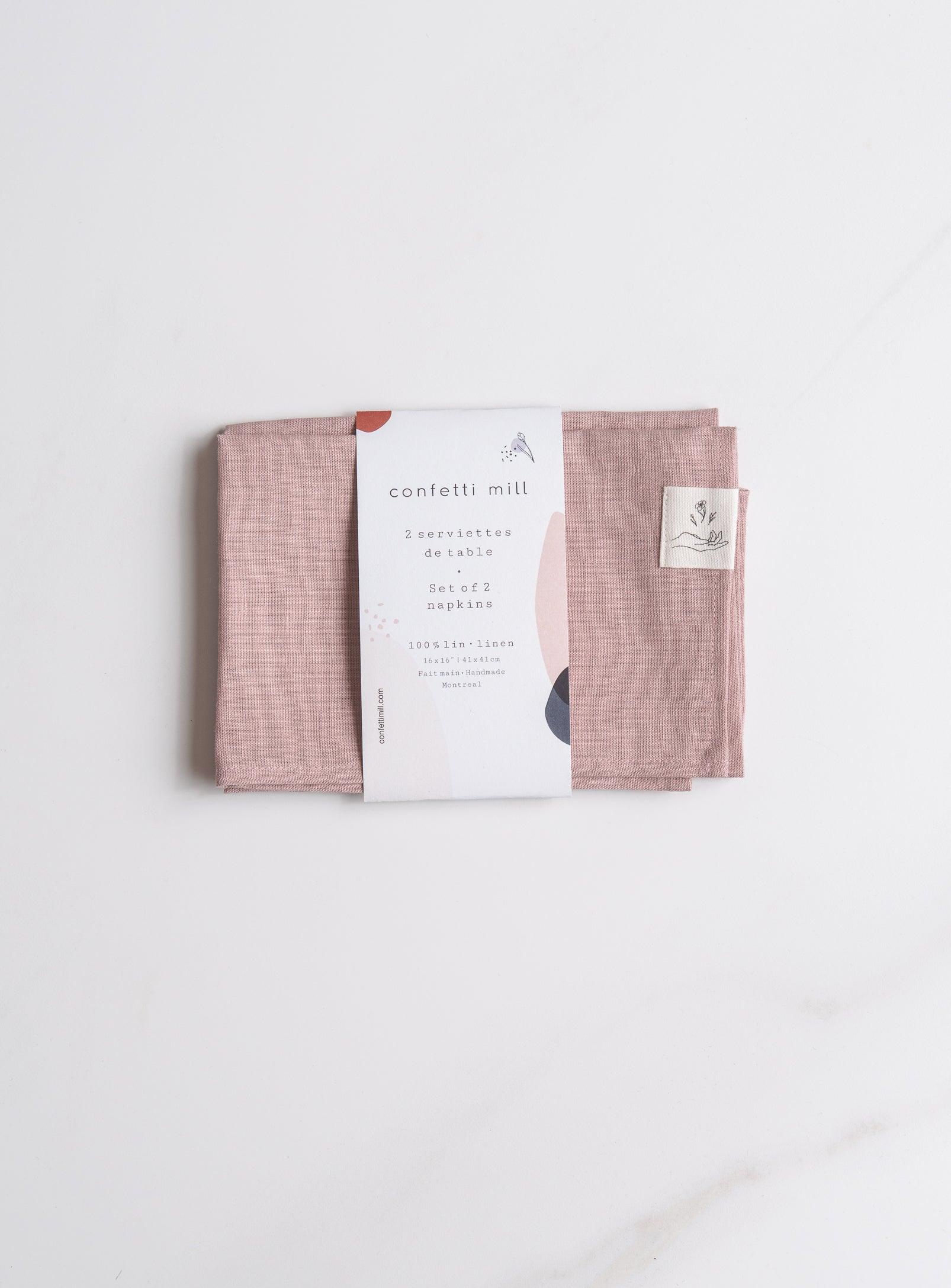 Set of 2 Linen Napkins - Dusty rose - Confetti Mill