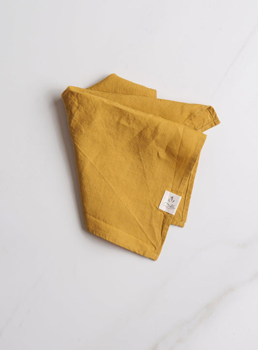 Set of 2 Linen Napkins - Ochre - Confetti Mill