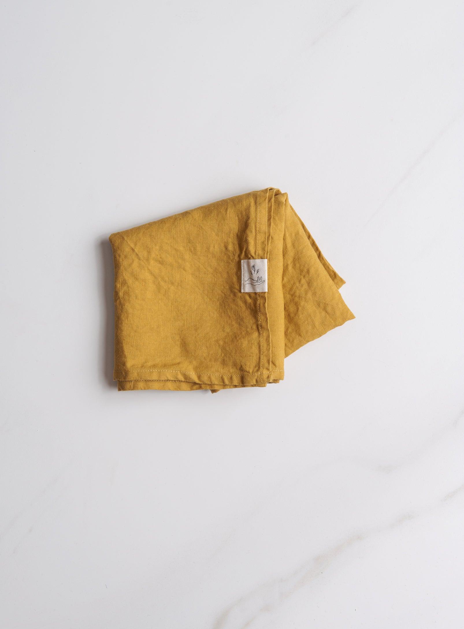 Set of 2 Linen Napkins - Ochre - Confetti Mill