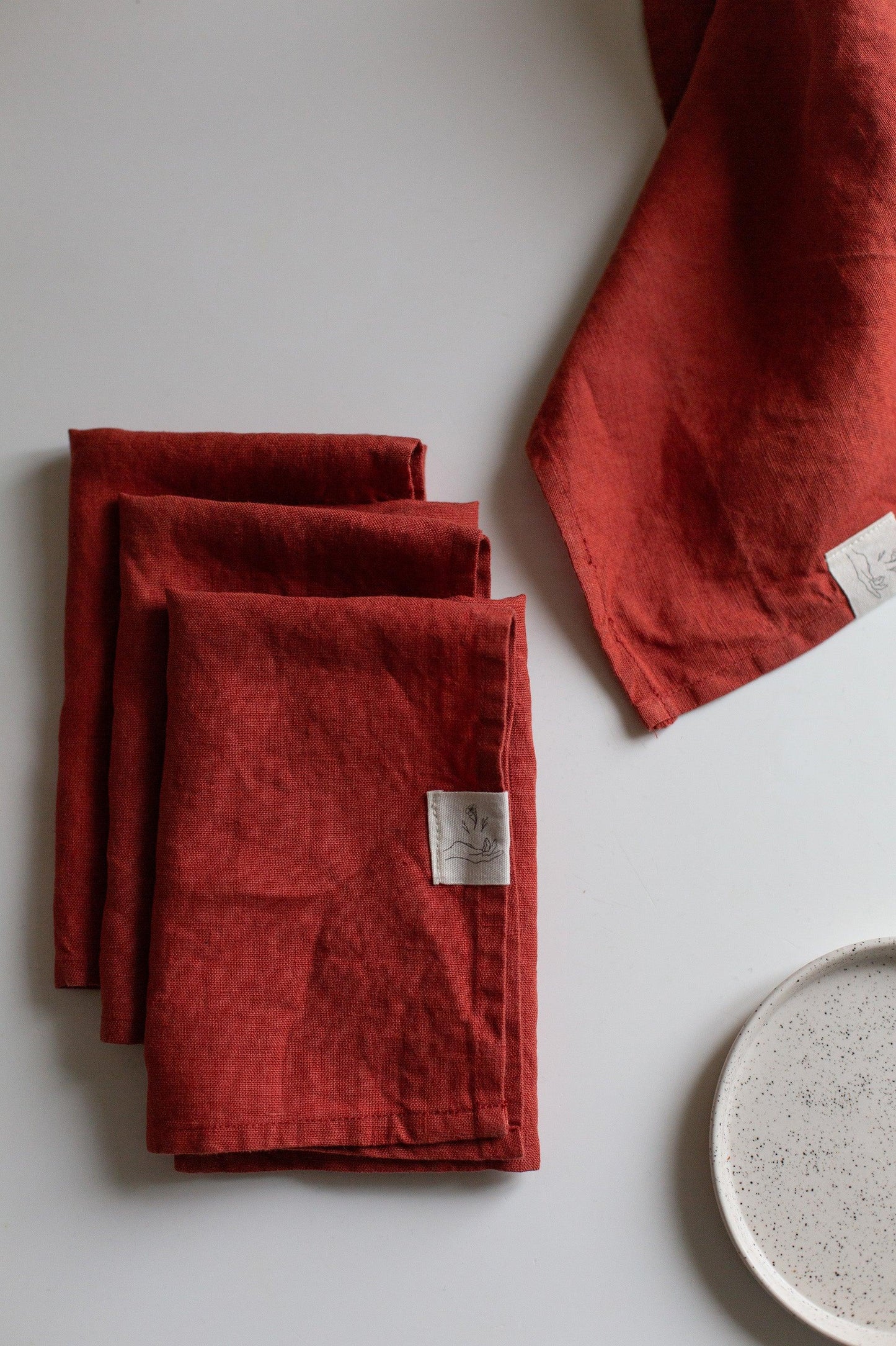Set of 2 Linen Napkins - Terracota - Confetti Mill