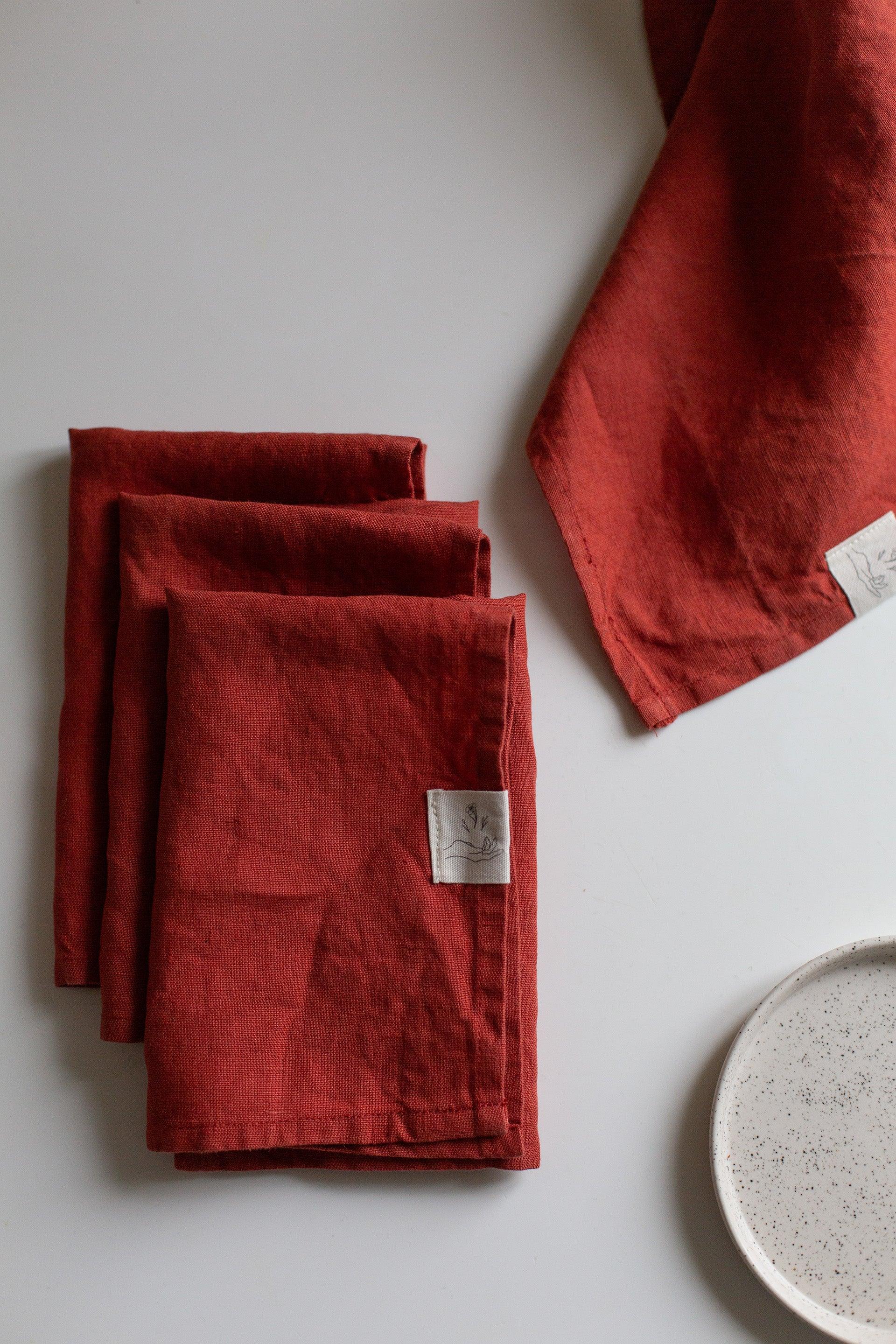 Set of 2 Linen Napkins - Terracota - Confetti Mill