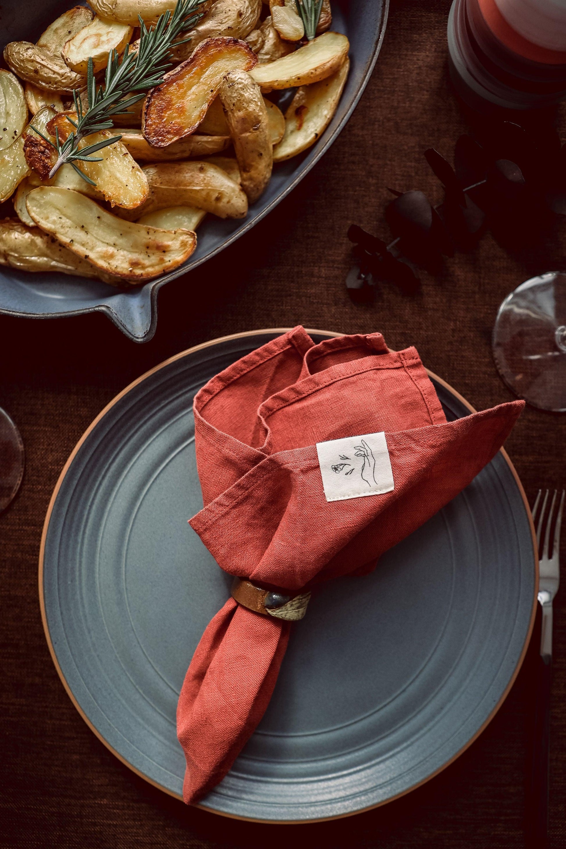 Set of 2 Linen Napkins - Terracota - Confetti Mill