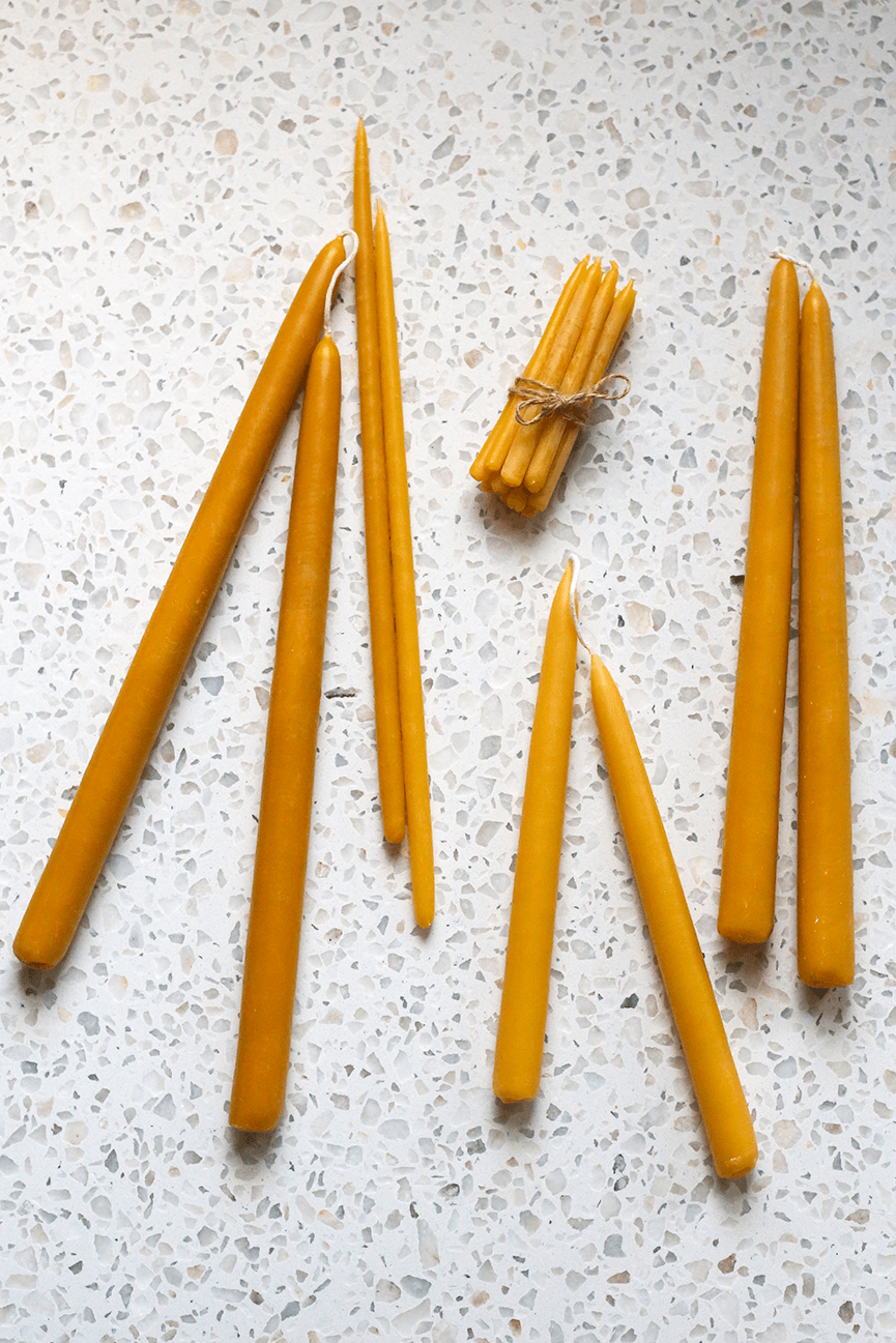 multiple sizes beeswax candles