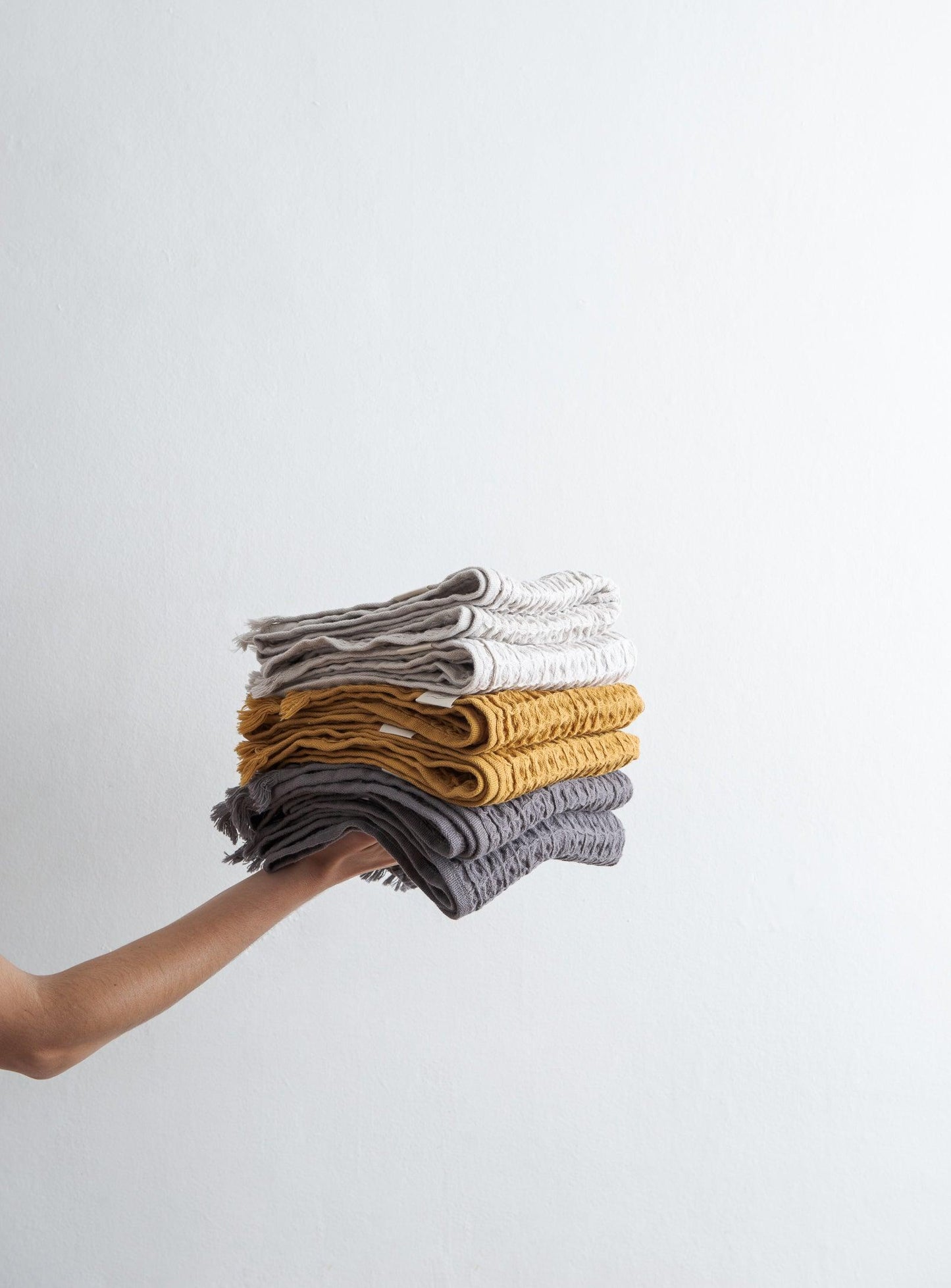 Turkish hand towel - Waffle - Charcoal Grey - Confetti Mill
