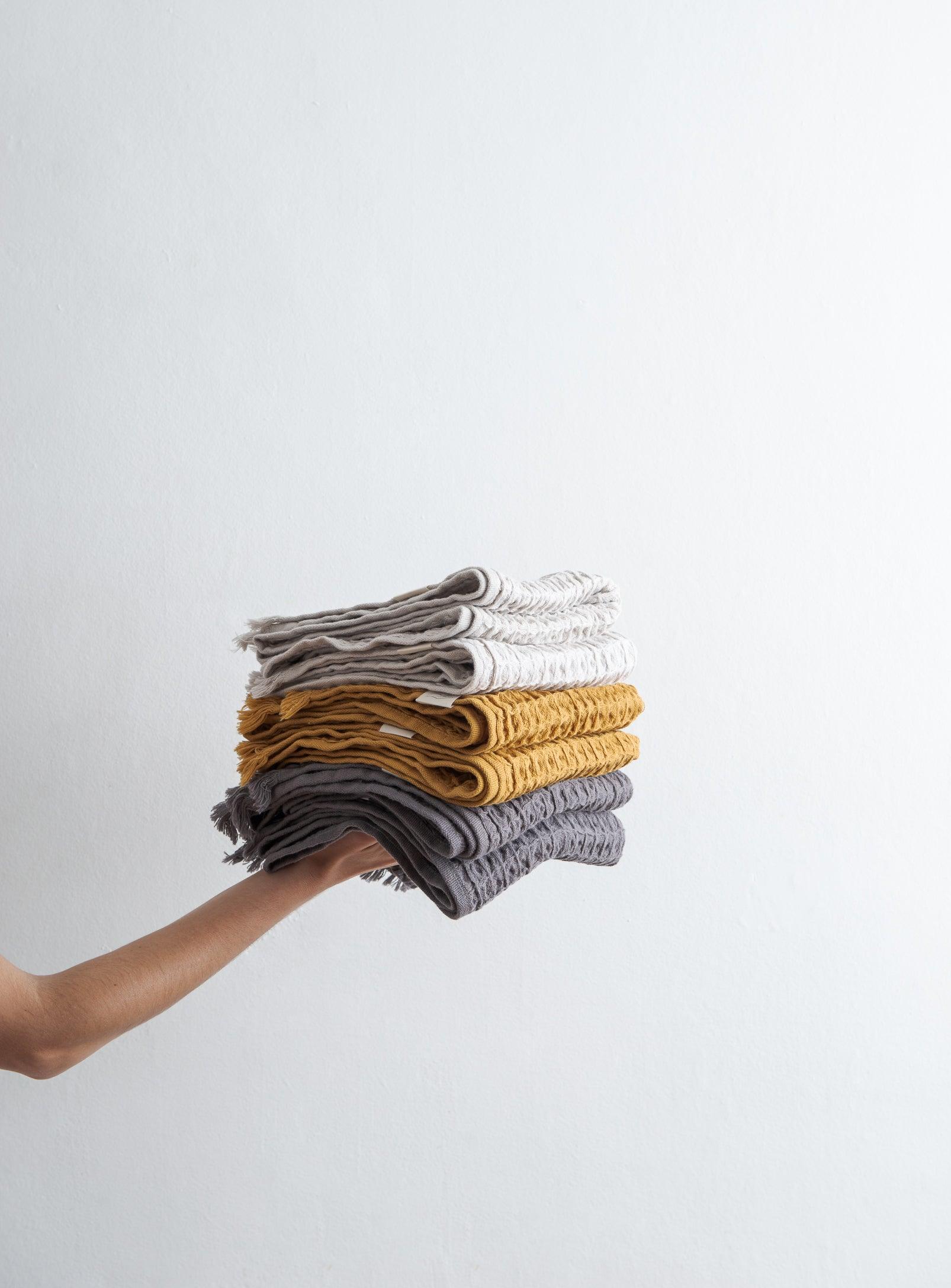 Turkish hand towel - Waffle - Charcoal Grey - Confetti Mill