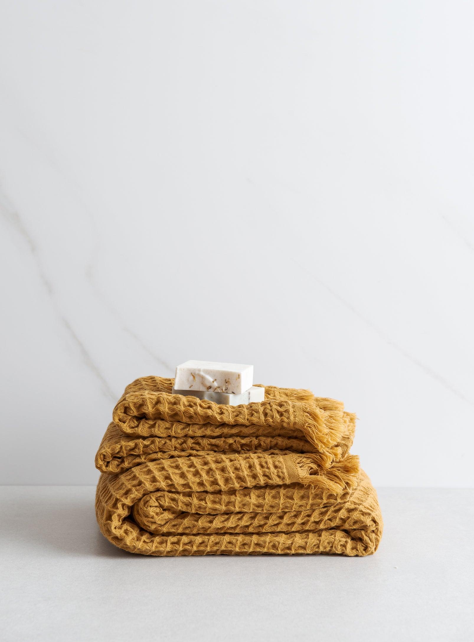 Turkish hand towel - Waffle - Mustard - Confetti Mill