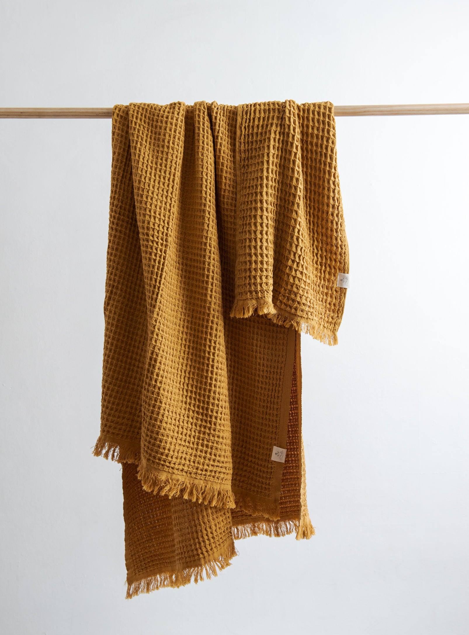 Turkish hand towel - Waffle - Mustard - Confetti Mill