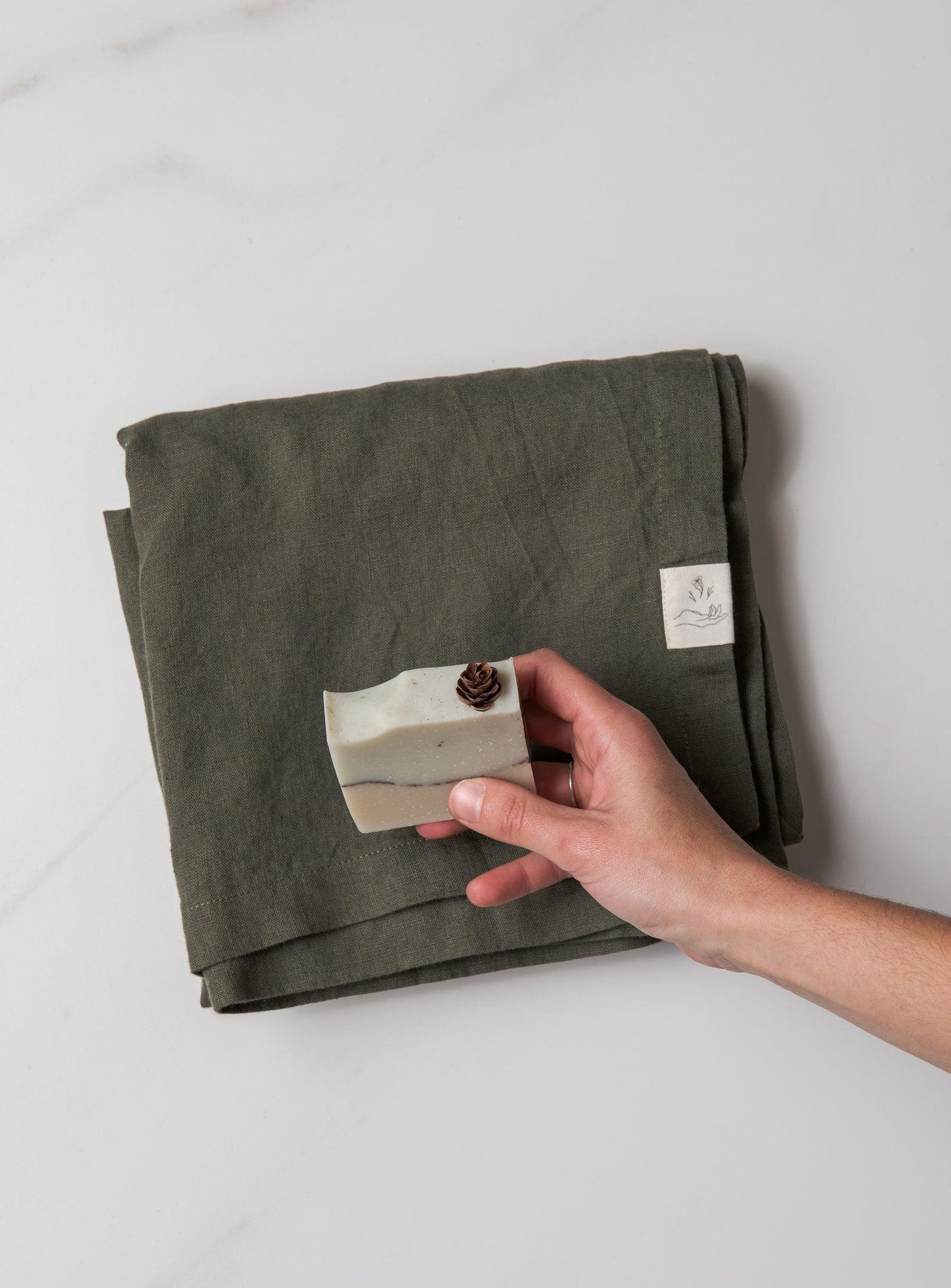 WS - Linen Tablecloth - Forest green - Confetti Mill